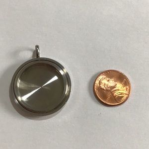 Large silver twist locket base w/ inscription